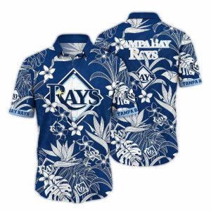 Tampa Bay Rays Floral Leaf Retro Hawaiian Shirt