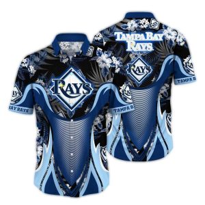 Tampa Bay Rays Floral Leafs Uniform Hawaiian Shirt