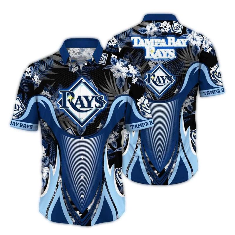 Tampa Bay Rays Floral Leafs Uniform Hawaiian Shirt 1