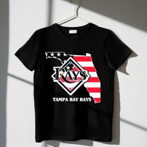 Tampa Bay Rays American Flag Map T-Shirt - Florida Pride Apparel