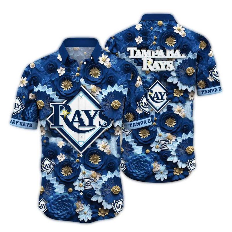 Tampa Bay Rays Flower Blossom Hawaiian Shirt 1