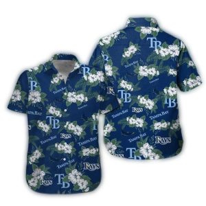 Tampa Bay Rays Flower Floral Pattern Hawaiian Shirt