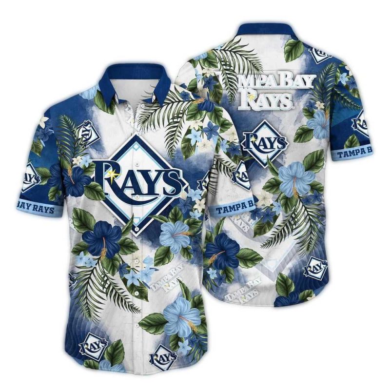Tampa Bay Rays Flower Floral Pattern Tropical Hawaiian Shirt 1