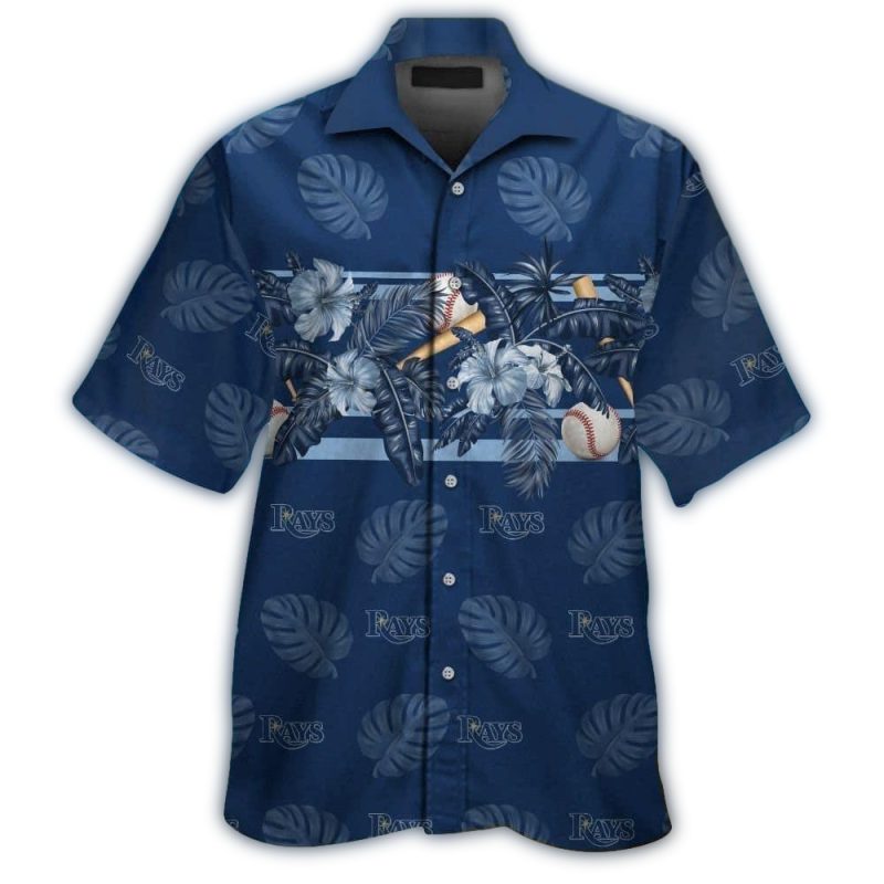 Tampa Bay Rays Flower and Ball Hawaiian Shirt 1