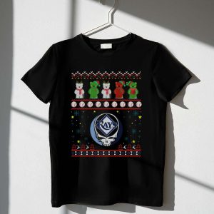 Tampa Bay Rays Grateful Dead Bears Christmas T-Shirt For Baseball Fans