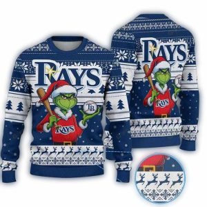Tampa Bay Rays Grinch Christmas Ugly Sweater For Baseball Fans