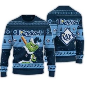Tampa Bay Rays Grinch Stolen Christmas Ugly Sweater For Fans