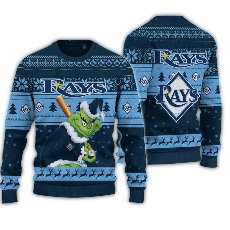 Tampa Bay Rays Grinch Stolen Christmas Ugly Sweater 1