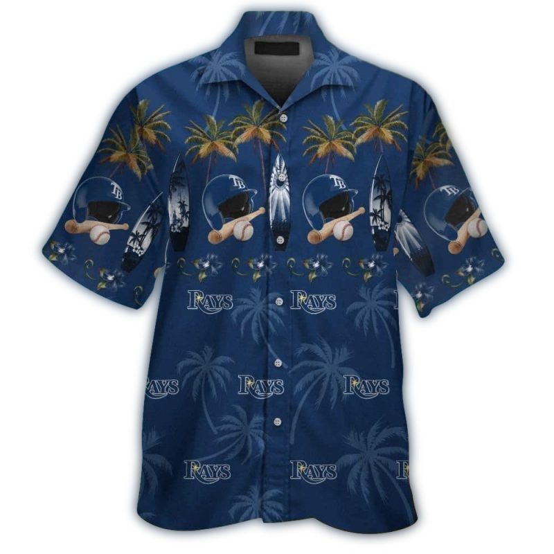 Tampa Bay Rays Helmet Bat Surf Tropical Hawaiian Shirt 1
