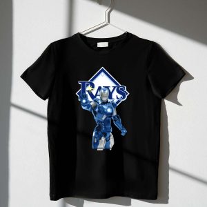 Tampa Bay Rays Marvel Iron Man Baseball T-Shirt - Crossover Design
