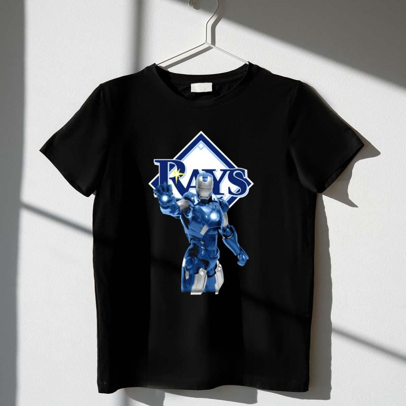 Tampa Bay Rays Iron Man Crossover Marvel Baseball Collaboration T Shirt t shirt 1 1