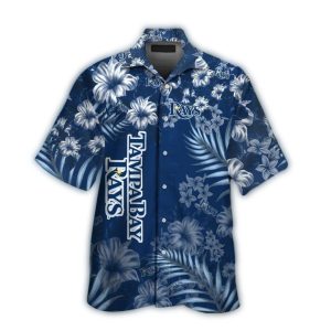 Tampa Bay Rays Leaf And Flower Pattern Vintage Hawaiian Shirt