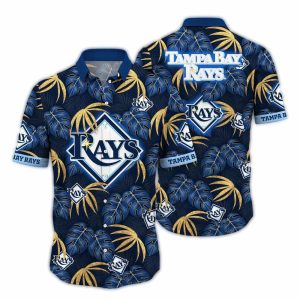 Tampa Bay Rays Leafs Pattern Hawaiian Shirt