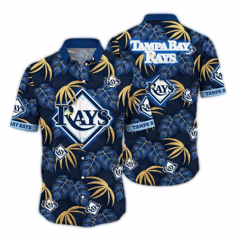 Tampa Bay Rays Leafs Pattern Hawaiian Shirt 1