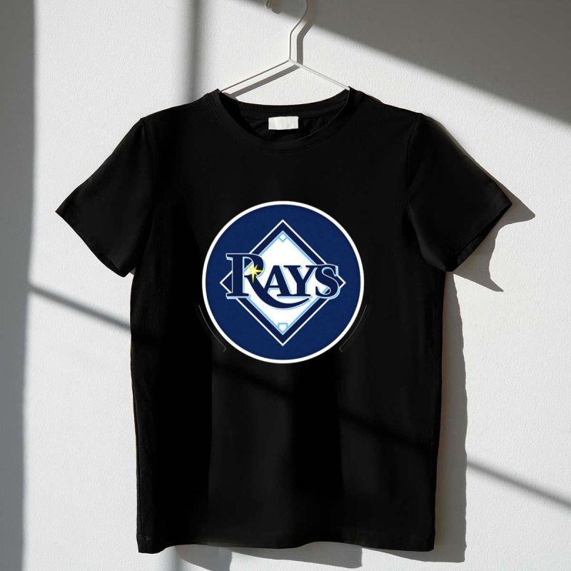 Tampa Bay Rays Logo on Baseball Diamond Background T Shirt t shirt 1 1