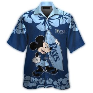 Tampa Bay Rays Mickey Mouse Surf Tropical Hawaiian Shirt