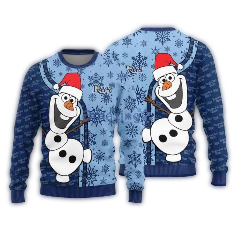 Tampa Bay Rays Olaf Snowman Festive Ugly Sweater 1