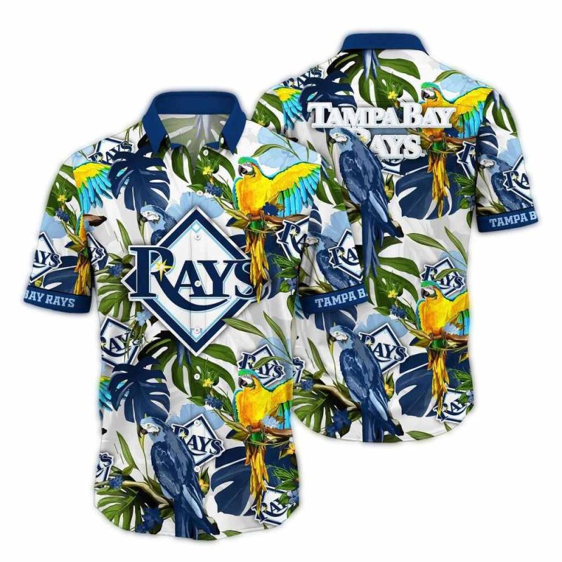 Tampa Bay Rays Parrot Leafs Vintage Hawaiian Shirt 1
