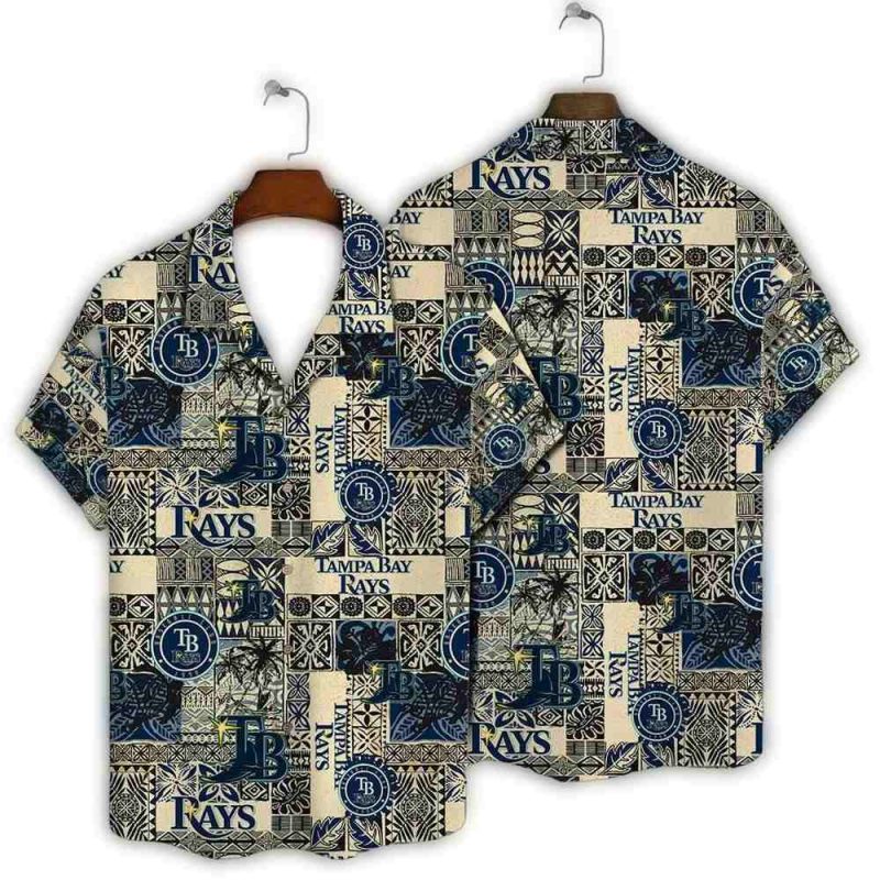 Tampa Bay Rays Patchwork Heritage Hawaiian Shirt 1