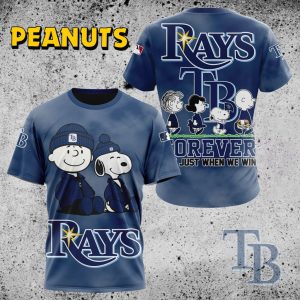 Tampa Bay Rays Peanuts And Snoopy All Over Print T-Shirt