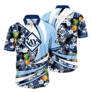 Tampa Bay Rays Pineapple Floral Tropical Hawaiian Shirt