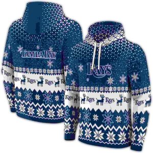 Tampa Bay Rays Reindeer Motif All Over Print Hoodie