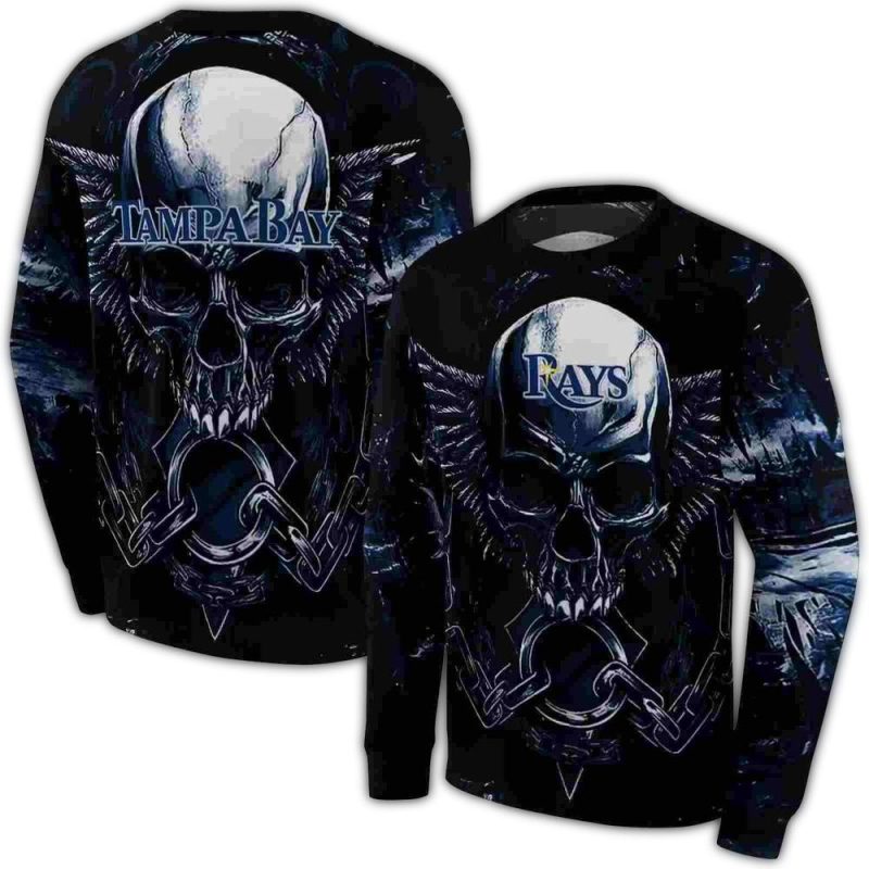 Tampa Bay Rays Skull Artwork AOP Sweatshirt 1