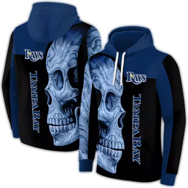 Tampa Bay Rays Skull Motif AOP Hoodie 1