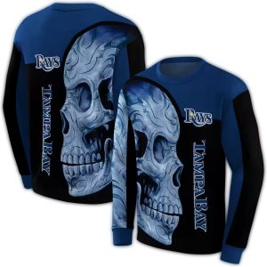 Tampa Bay Rays Skull Motif All Over Print Sweatshirt