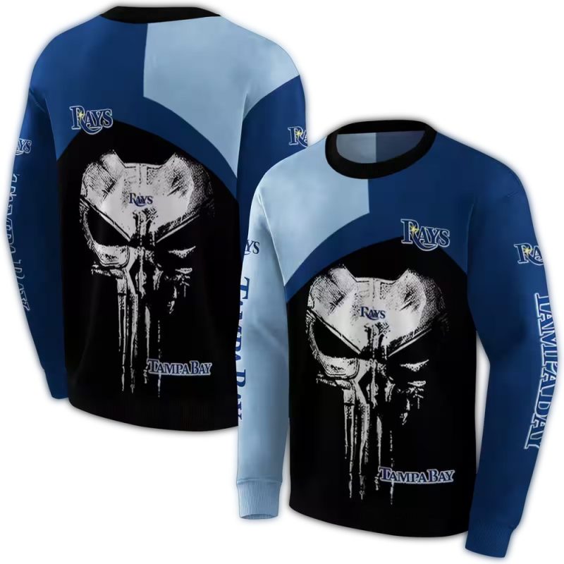 Tampa Bay Rays Skull Punisher AOP Sweatshirt 1