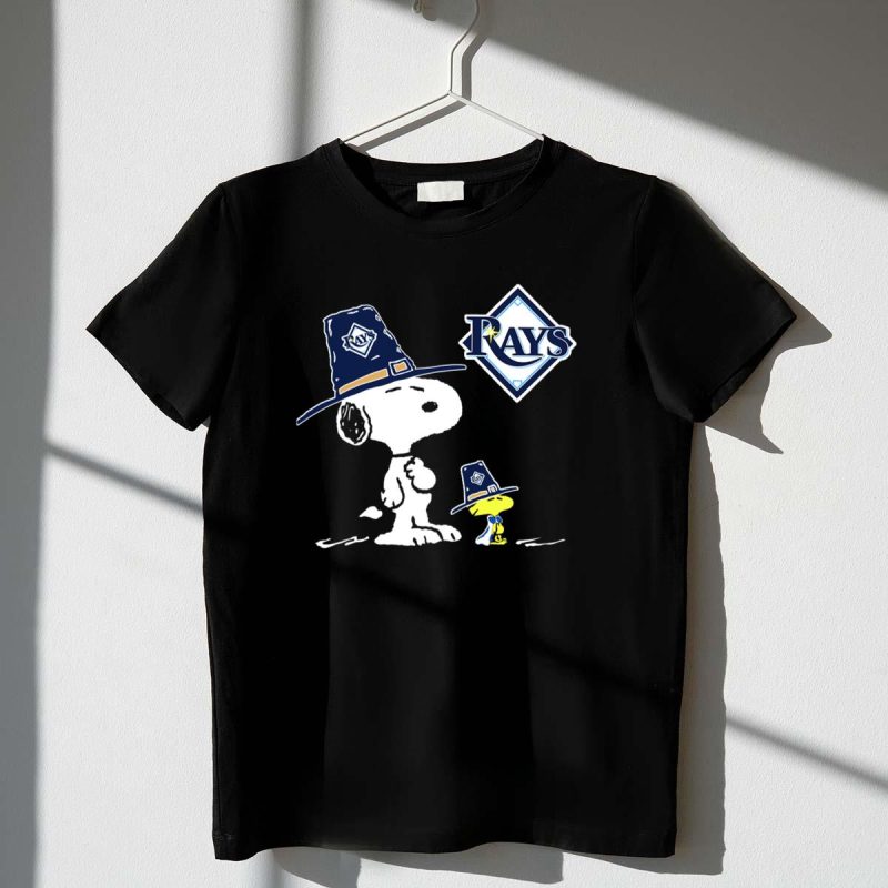 Tampa Bay Rays Snoopy Woodstock Thanksgiving Pilgrim Hats T Shirt t shirt 1 1