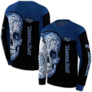 Tampa Bay Rays Sugar Skull All Over Print Sweatshirt