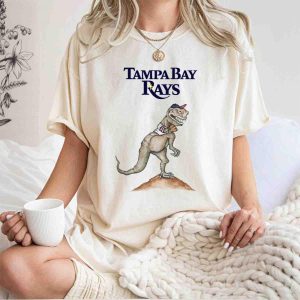 Tampa Bay Rays T-Rex Baseball Throw Graphic T-Shirt