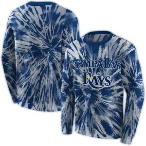 Tampa Bay Rays Tie Dye Pattern All Over Print Sweatshirt