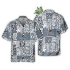 Tampa Bay Rays Tiki Pineapple Pattern Vintage Hawaiian Shirt