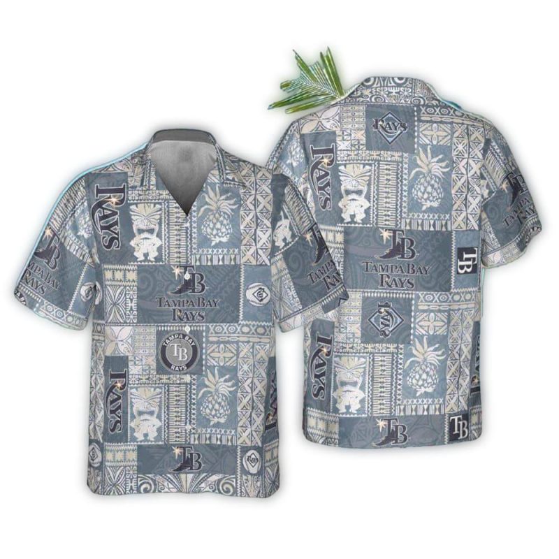 Tampa Bay Rays Tiki Pineapple Pattern Vintage Hawaiian Shirt 1