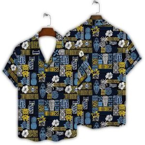 Tampa Bay Rays Tribal Patchwork Vintage Hawaiian Shirt