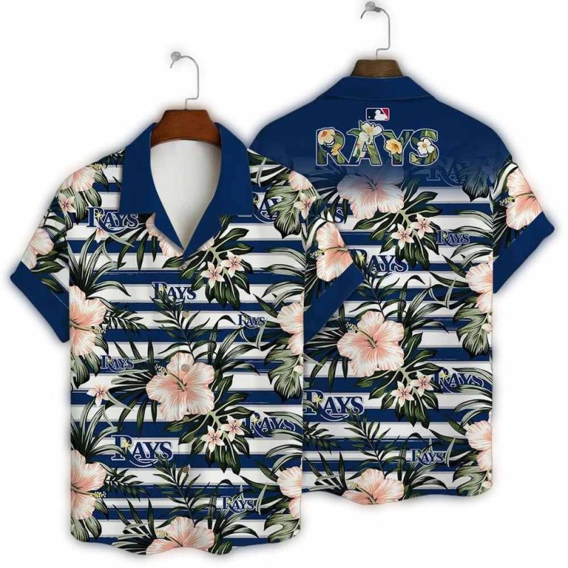 Tampa Bay Rays Tropical Hibiscus Hawaiian Shirt 1