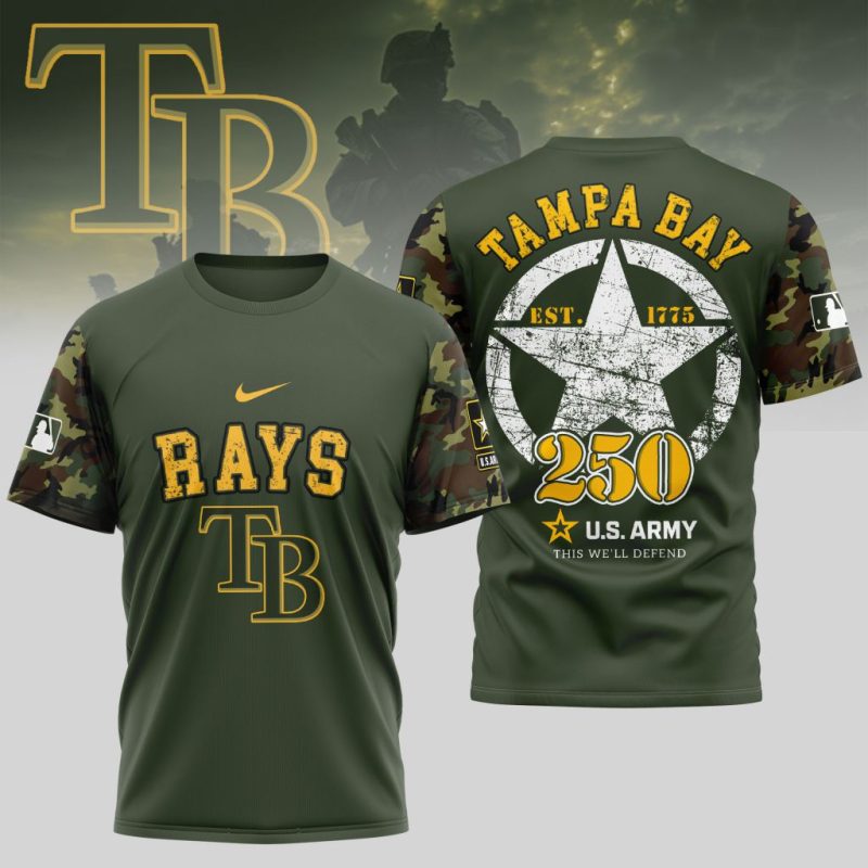 Tampa Bay Rays US Army 250th Birthday AOP T Shirt 1
