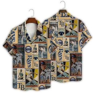 Tampa Bay Rays Vintage Baseball Collage Hawaiian Shirt