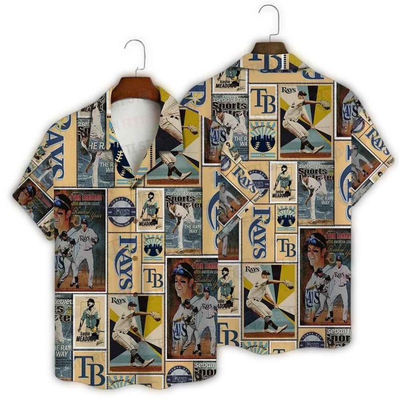 Tampa Bay Rays Vintage Baseball Collage Hawaiian Shirt 1