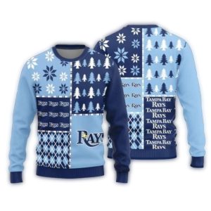 Tampa Bay Rays Ugly Christmas Sweater With Winter Forest Patchwork