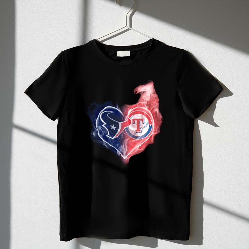 Texans Texas Rangers Heart Logo Combination T Shirt t shirt 1 1