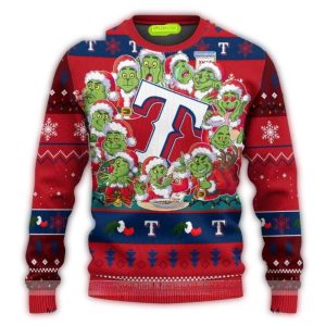 Texas Rangers 12 Grinch Xmas Day Christmas Ugly Sweater