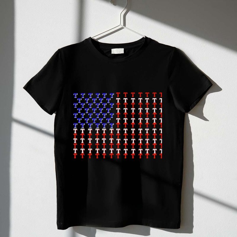 Texas Rangers American Flag T Shirt t shirt 1 1