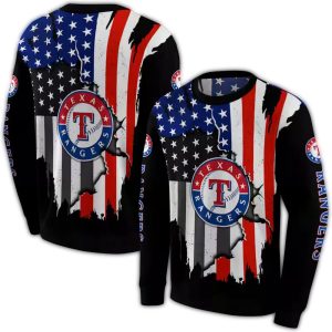 Texas Rangers American Pride All-Over Print Sweatshirt