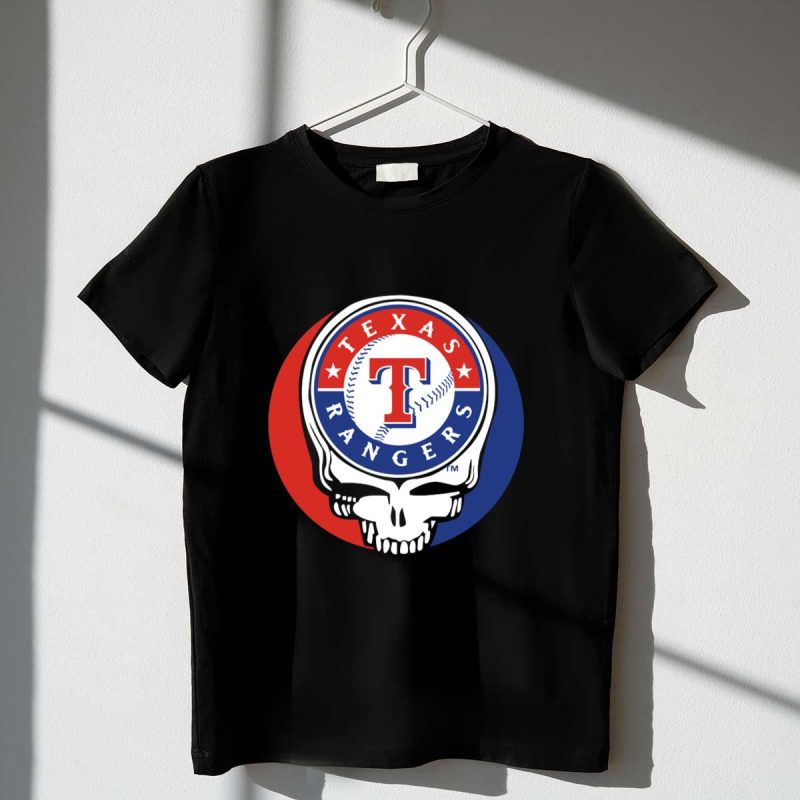 Texas Rangers Baseball Skull Grateful Dead Inspired T Shirt t shirt 1 1