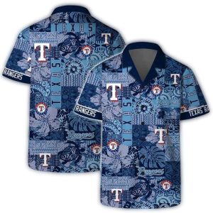 Texas Rangers Blue Mosaic Hawaiian Shirt - Stylish Summer Apparel