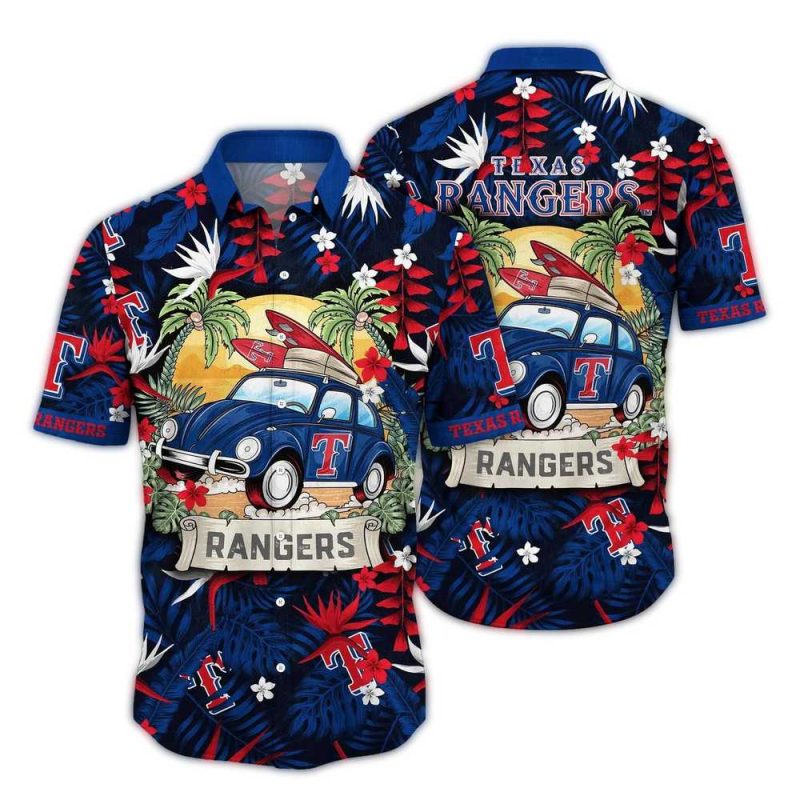 Texas Rangers Camping Summer Tropical Hawaiian Shirt 1