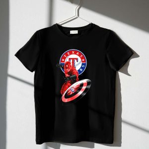 Texas Rangers Captain America Shield Graphic T-Shirt For Fans